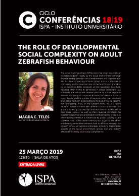 The role of developmental social complexity on adult zebrafish behaviour The role of developmental social complexity on adult zebrafish behaviour